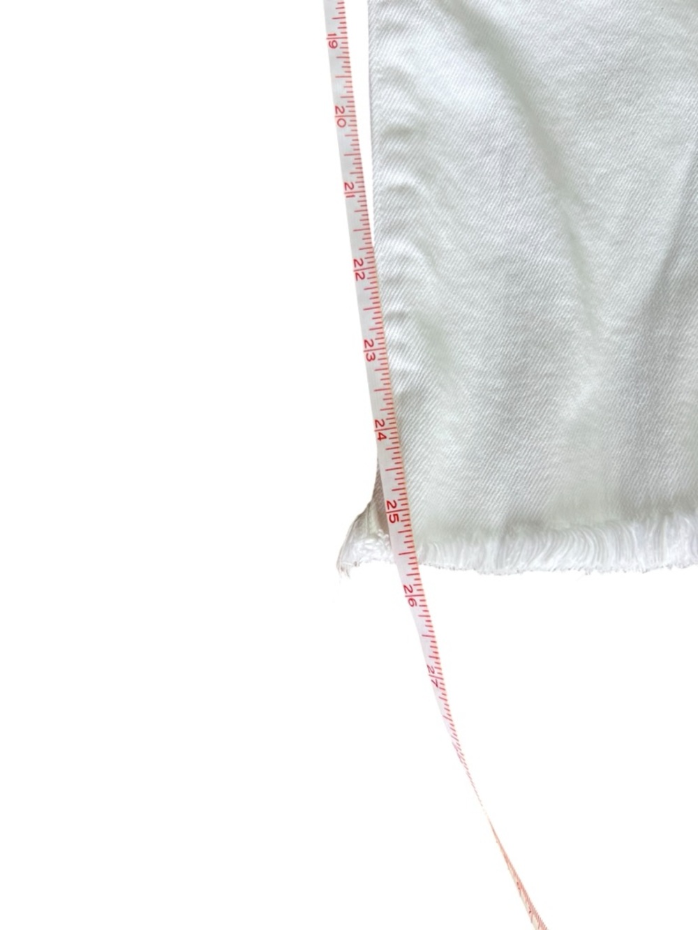 L.T.J Sicily White Jeans 25 Cropped Straight Raw Hem High Rise Made USA Denim - Picture 8 of 10